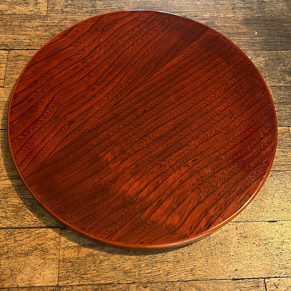 Japaness lacquered round Wood tray - Picture 3 of 7